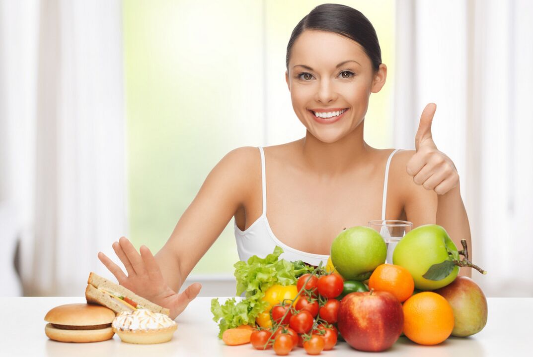 A healthy diet is shown to women for the treatment and prevention of cystitis